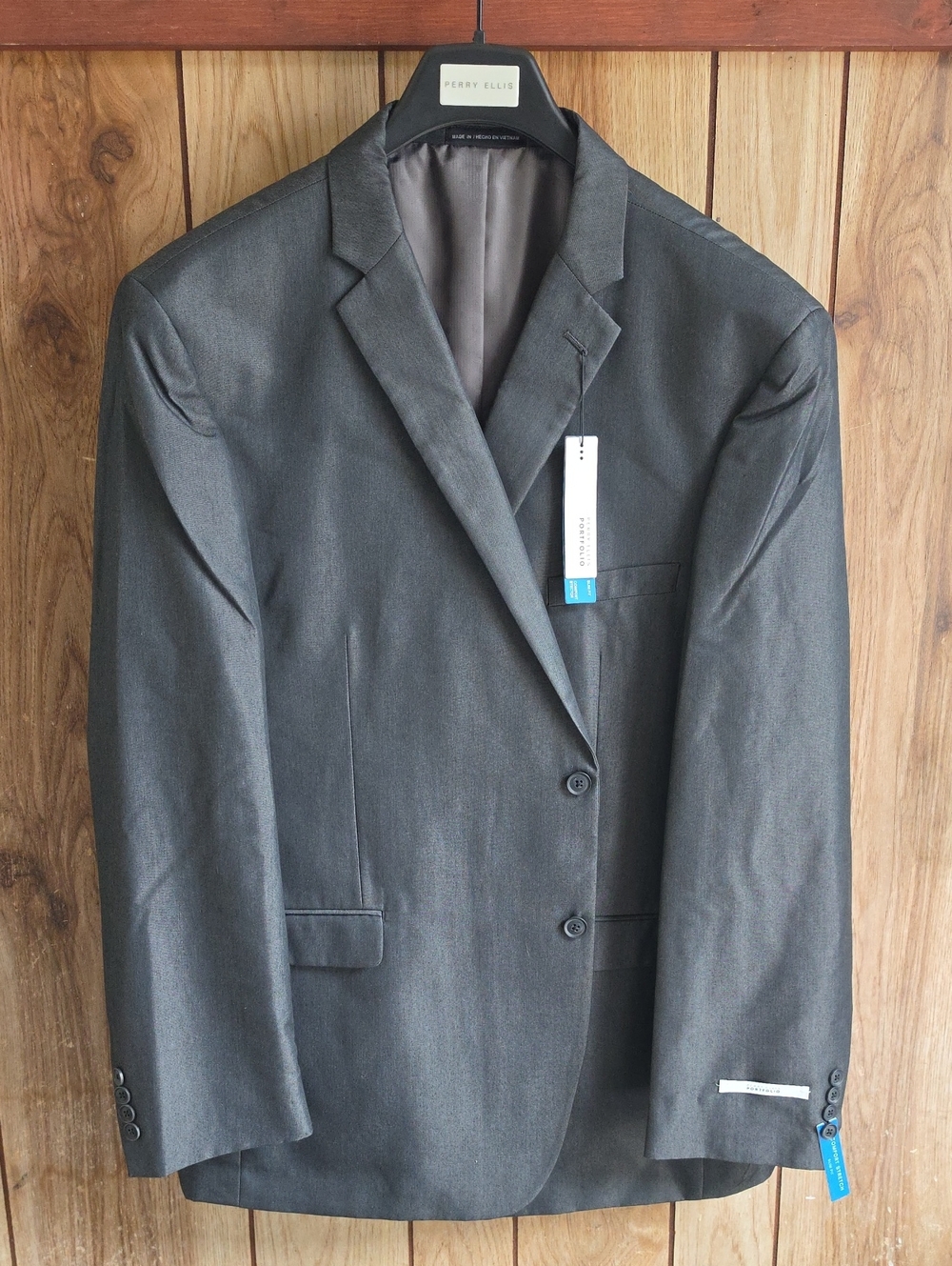 Perry Ellis Men's Dark Charcoal Two-Button Suit Jacket